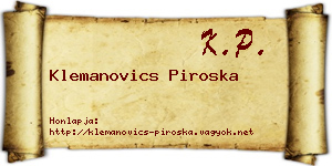 Klemanovics Piroska névjegykártya