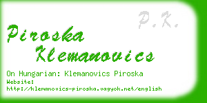 piroska klemanovics business card